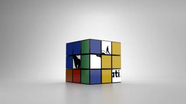 Rubiks Cube Logo- M-AN-125
